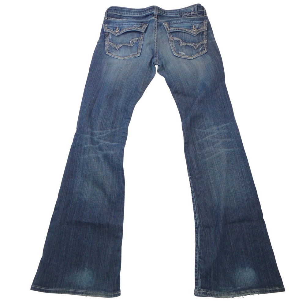 Big Star Y2K Sweet Ultra-Low Rise Bootcut Jeans Womens 29L Embellished Pocket - Picture 3 of 7